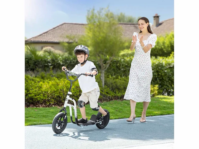 Kinderscooter van 5-12 jaar met rem, standaard en verstelbaar stuur - afbeelding 1 van  5