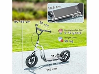 Kinderscooter van 5-12 jaar met rem, standaard en verstelbaar stuur - afbeelding 3 van  5