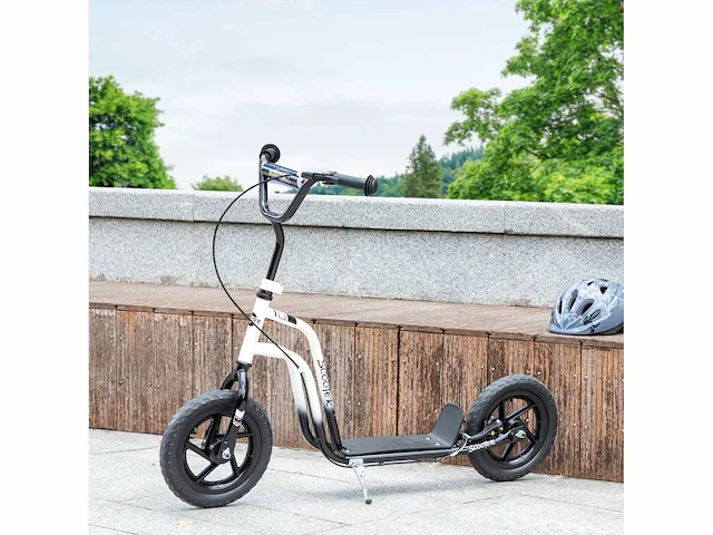 Kinderscooter van 5-12 jaar met rem, standaard en verstelbaar stuur - afbeelding 4 van  5
