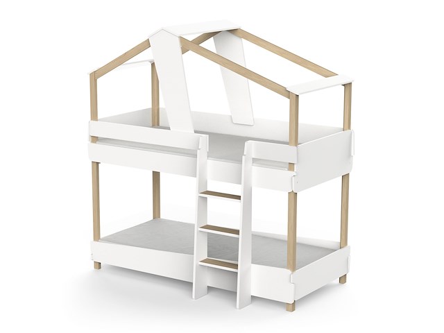 Kinderstapelbed timber | 204 x 112,3 x 214 cm | wit - afbeelding 1 van  4