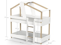 Kinderstapelbed timber | 204 x 112,3 x 214 cm | wit - afbeelding 2 van  4