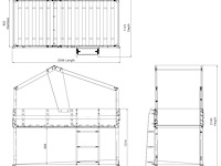 Kinderstapelbed timber | 204 x 112,3 x 214 cm | wit - afbeelding 3 van  4
