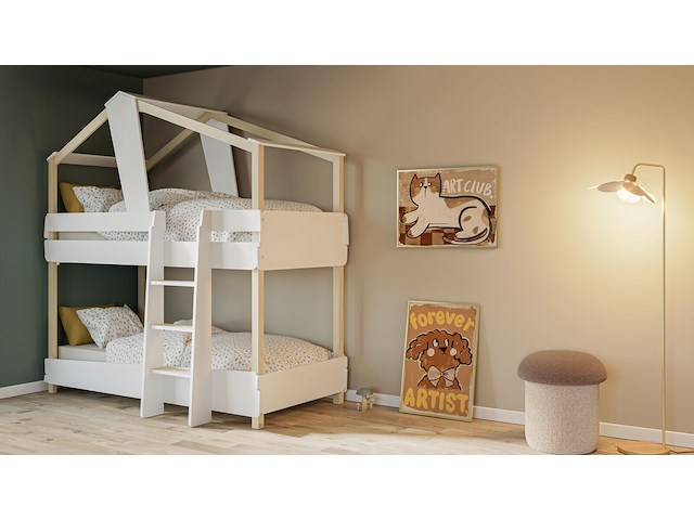 Kinderstapelbed timber | 204 x 112,3 x 214 cm | wit - afbeelding 4 van  4