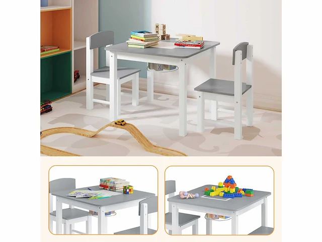 Kindertafel en stoelset, 1 kindertafel + 2 kinderstoelen - afbeelding 3 van  6