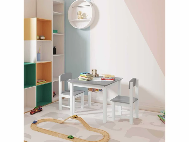 Kindertafel en stoelset, 1 kindertafel + 2 kinderstoelen - afbeelding 5 van  6