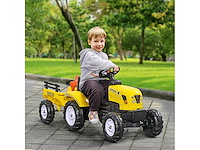 Kindertractordrager met aanhangwagen, hark en graafmachine - afbeelding 1 van  5