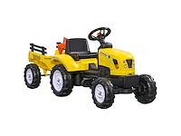 Kindertractordrager met aanhangwagen, hark en graafmachine - afbeelding 2 van  5