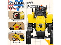 Kindertractordrager met aanhangwagen, hark en graafmachine - afbeelding 4 van  5