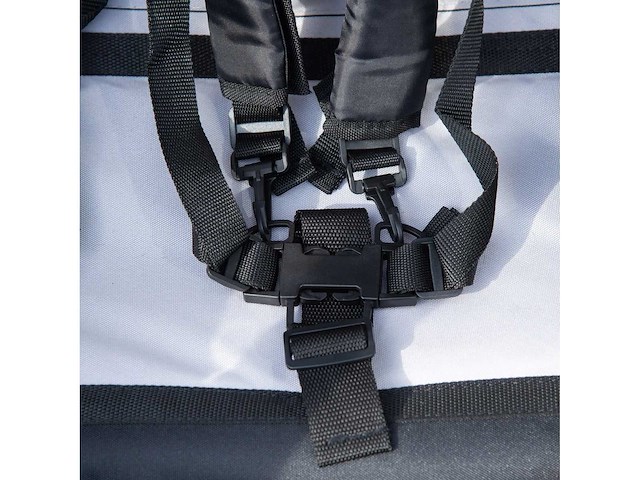 Kindertrailer, kinderwagen, met remmen, opvouwbaar, voor 2 kinderen, grijs/zwart - afbeelding 6 van  8