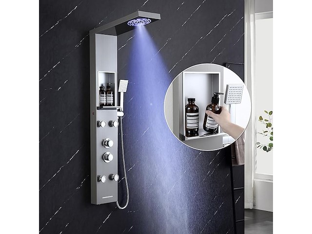 Kinkibos douchepaneel met plank en kraan - afbeelding 1 van  7