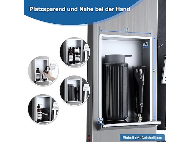 Kinkibos douchepaneel met plank en kraan - afbeelding 4 van  7