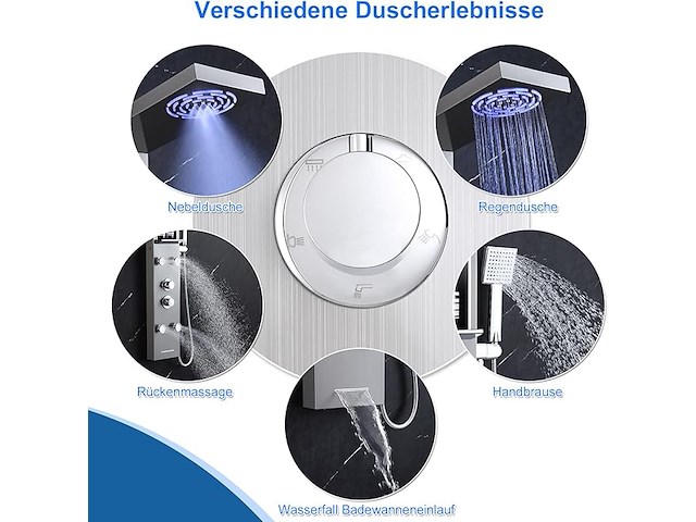 Kinkibos douchepaneel met plank en kraan - afbeelding 6 van  7