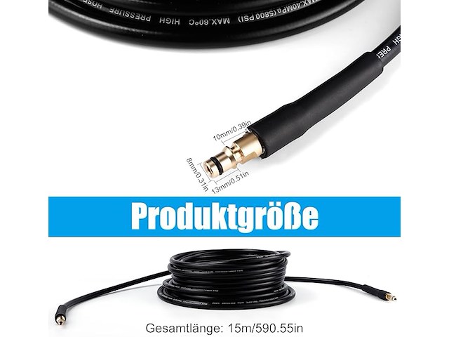 Kinmsito 15 m hogedrukslang - afbeelding 2 van  3