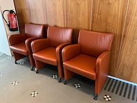 Kinnarps verrijdbare lederen zetel (6x) - afbeelding 7 van  11