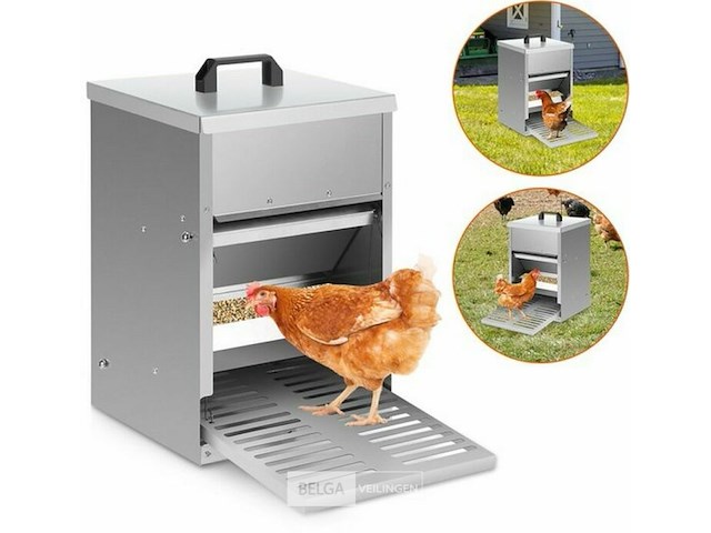 Kippen voederautomaat 5 kg - staand verzinkt anti-muis - afbeelding 1 van  3
