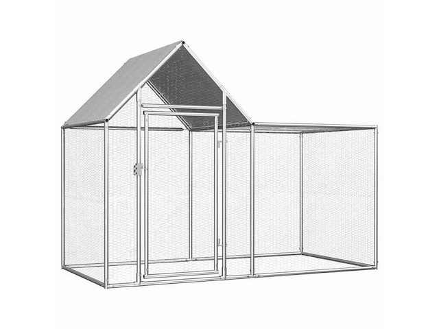 Kippenren 200x100x150 cm gegalvaniseerd staal - afbeelding 4 van  4