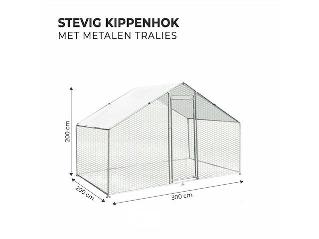 Kippenren metaal - 3x2x2m - afbeelding 1 van  4