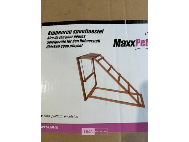 Kippenspeeltoestel / kippentrap 100 x 50 x 81cm - afbeelding 3 van  3