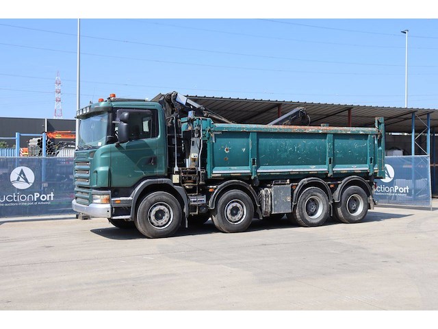 Kipper vrachtwagen scania g 380 diesel 380pk 2009 met kraan - afbeelding 1 van  1