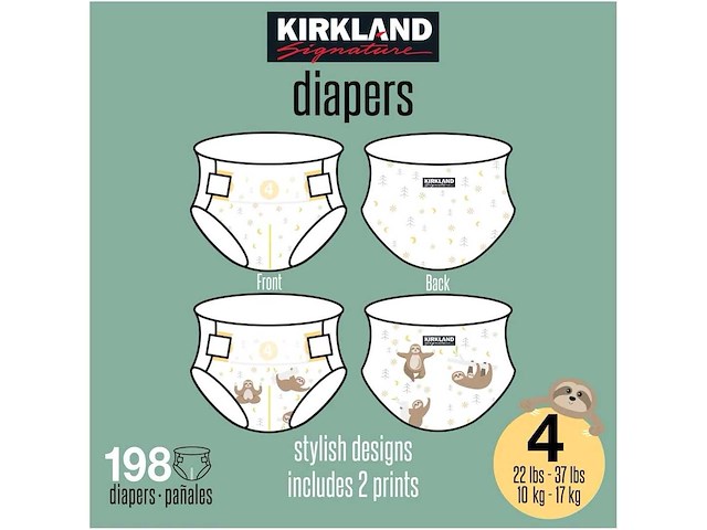 Kirkland signature luiers, maat 4 (198 stuks) (x3) - afbeelding 3 van  7