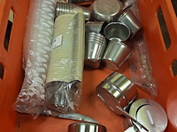 Kist met inox potjes - afbeelding 1 van  1