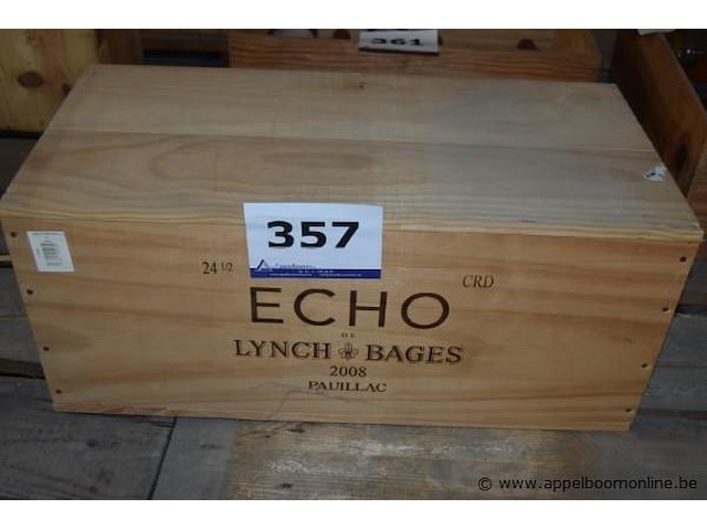 Kist rode wijn, echo de lynch bages, pauillac, 2008 - afbeelding 1 van  2