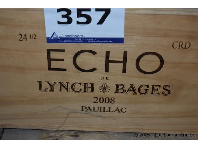 Kist rode wijn, echo de lynch bages, pauillac, 2008 - afbeelding 2 van  2