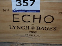 Kist rode wijn, echo de lynch bages, pauillac, 2008 - afbeelding 2 van  2