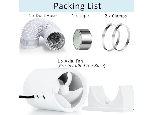 Kit met kanaalbuisventilator 100mm - afbeelding 5 van  5