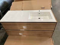 Kivu badkamerkast met wastafelblad en kolomkast - afbeelding 2 van  7