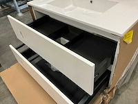 Kivu badkamerkast met wastafelblad en spiegel (2x) - afbeelding 2 van  9