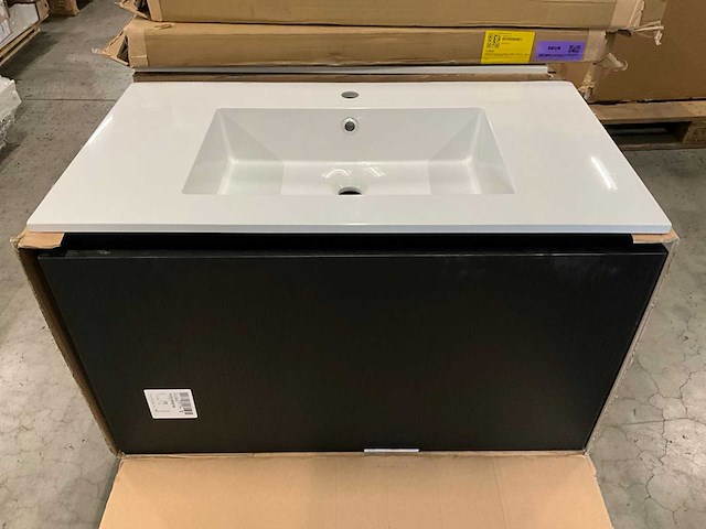 Kivu badkamerkast met wastafelblad en spiegel (2x) - afbeelding 5 van  9