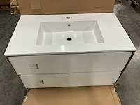 Kivu badkamerkast met wastafelblad en spiegel (2x) - afbeelding 8 van  9