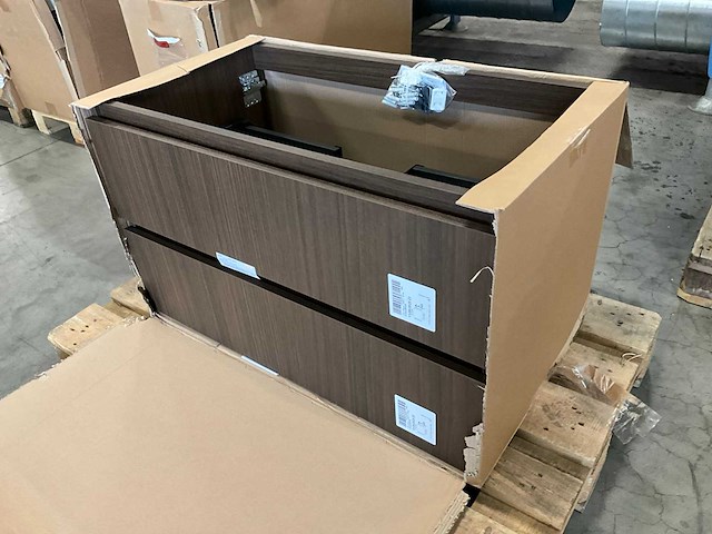 Kivu badkamerkast met wastafelblad en spiegel - afbeelding 1 van  11