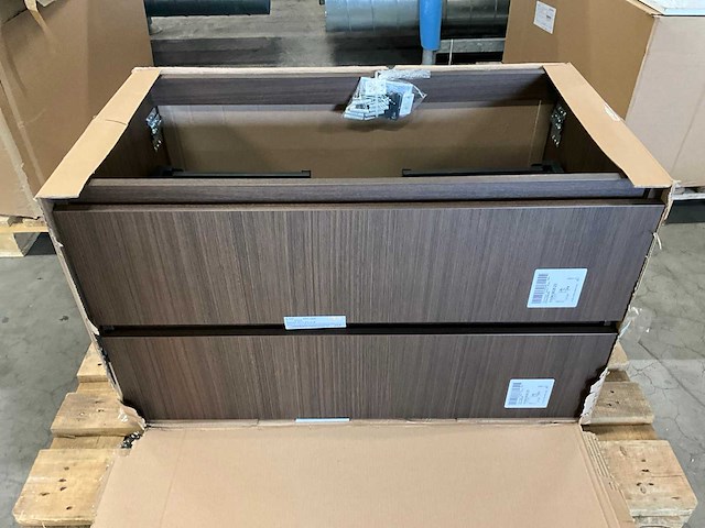 Kivu badkamerkast met wastafelblad en spiegel - afbeelding 5 van  11