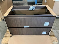 Kivu badkamerkast met wastafelblad en spiegel - afbeelding 5 van  11