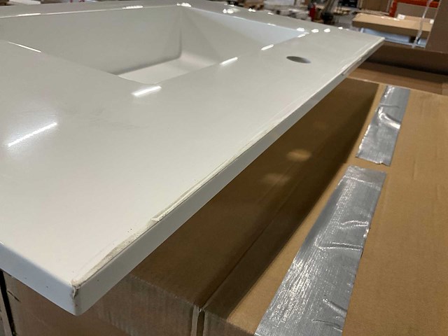 Kivu badkamerkast met wastafelblad en spiegel - afbeelding 11 van  11