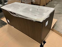 Kivu badkamerkast met wastafelblad en spiegel - afbeelding 1 van  7