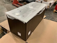 Kivu badkamerkast met wastafelblad en spiegel - afbeelding 3 van  7