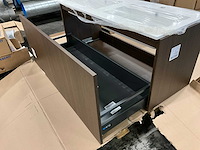 Kivu badkamerkast met wastafelblad en spiegel - afbeelding 4 van  7