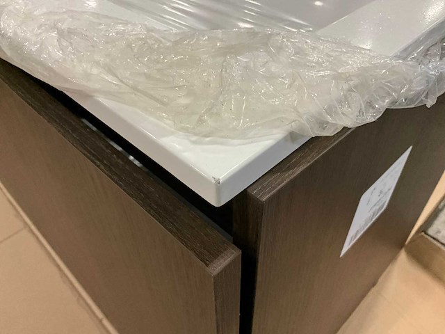 Kivu badkamerkast met wastafelblad en spiegel - afbeelding 5 van  7