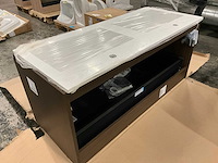 Kivu badkamerkast met wastafelblad en spiegel - afbeelding 6 van  7