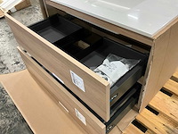 Kivu badkamerkast met wastafelblad en spiegel - afbeelding 6 van  10