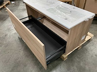 Kivu badkamerkast met wastafelblad en spiegel - afbeelding 2 van  7