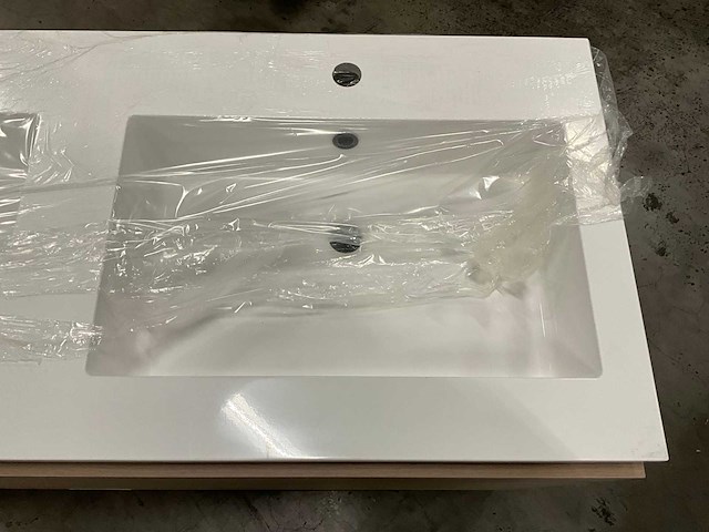 Kivu badkamerkast met wastafelblad en spiegel - afbeelding 3 van  7