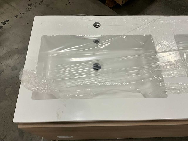 Kivu badkamerkast met wastafelblad en spiegel - afbeelding 4 van  7