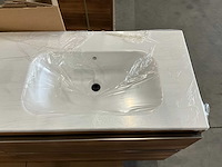 Kivu badkamerkast met wastafelblad kolomkast en spiegel - afbeelding 7 van  11