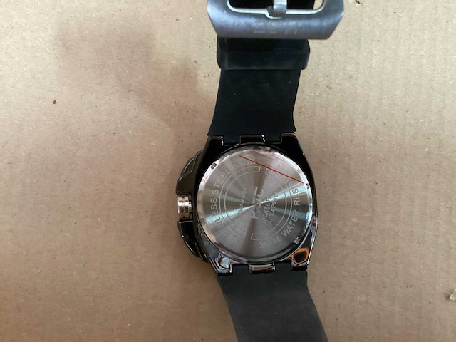 Kjc horloge met rubber band, zwart (12x) - afbeelding 6 van  6
