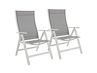 Klapstoel (x2) xl, ergonomische vorm, verstelbaar in 7 posities, ondersteunt tot 140 kg - wit - afbeelding 2 van  8