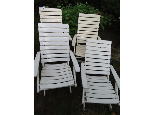 Klapstoelen wit 4 stuks - afbeelding 1 van  3